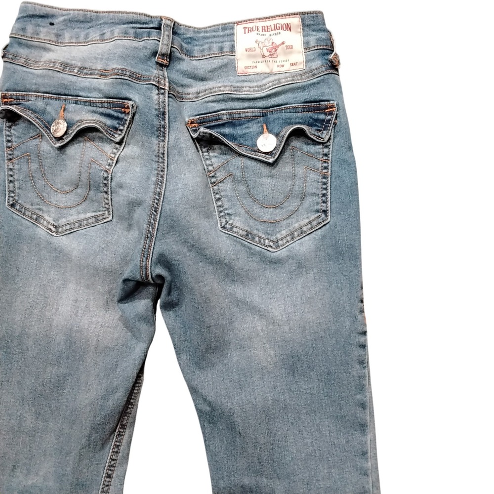 True Religion Joey Mid Rise Flare Jeans Light Wash Denim Women 26